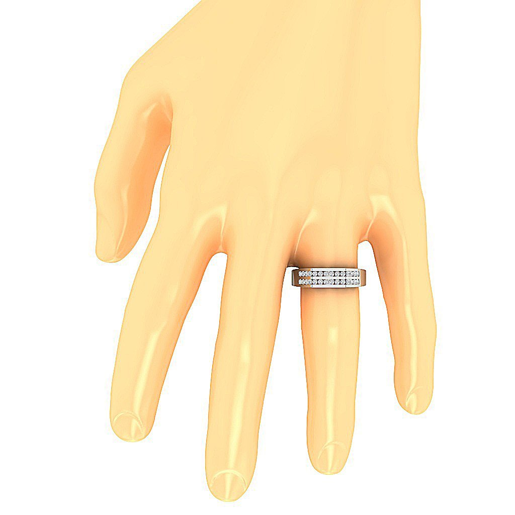 SI1/I1 G 0.60Ct Mens Wedding Ring 14k Solid Gold Natural Diamonds Channel Set Width 5.00MM