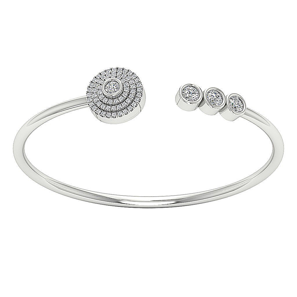 Diamond Bangles Round Diamonds 14k/18k Solid Gold SI1/I1 G 1.90Ct Prong & Bezel Set