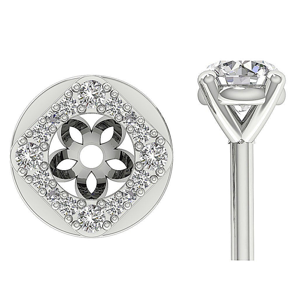 Designer Halo Solitaire Studs Earrings SI1 G 1.50 Ct 14k/18k Solid Gold Natural Diamond