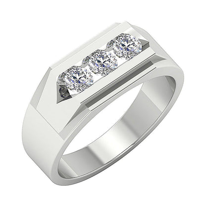 SI1/I1 G 0.50Ct 14k Solid Gold Mens Wedding Ring Natural Diamonds Channel Set Width 6.90MM