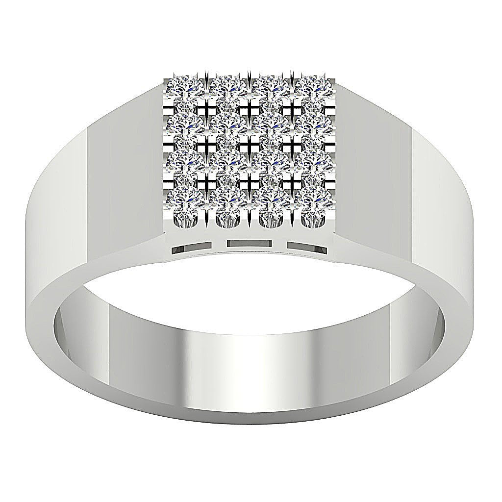 Mens Wedding Ring 14k Solid Gold SI1/I1 G 0.60Ct Natural Diamond Prong Set Width 9.00MM