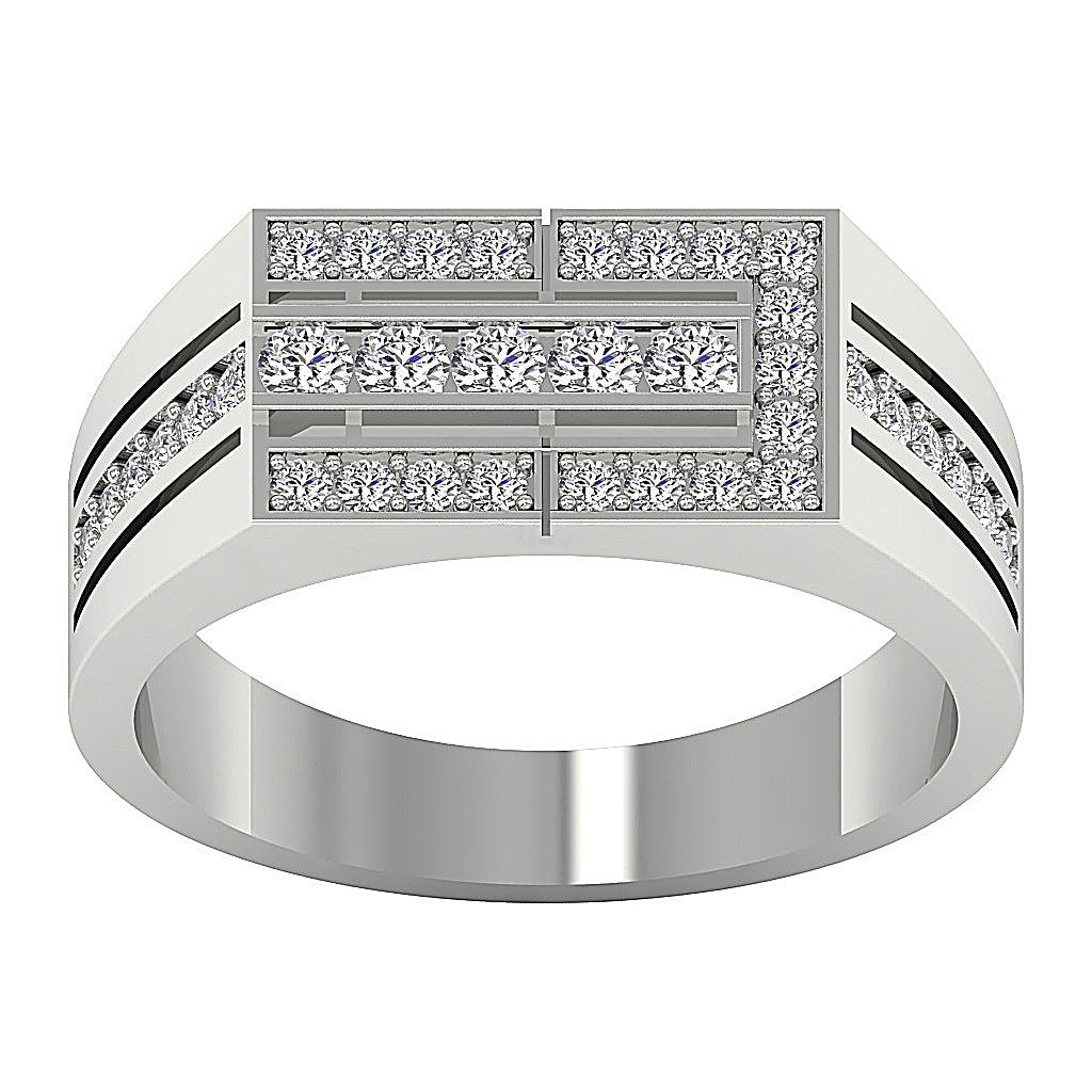 Mens Wedding Ring SI1/I1 G 0.80Ct 14k Solid Gold Natural Diamonds Channel Set Width 8.00MM