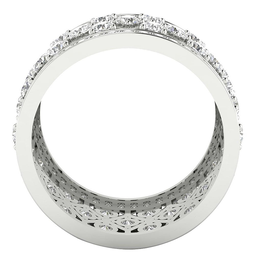 SI1 G 3.50 ct Designer Wedding Eternity Ring Natural Diamond 14k Yellow Gold