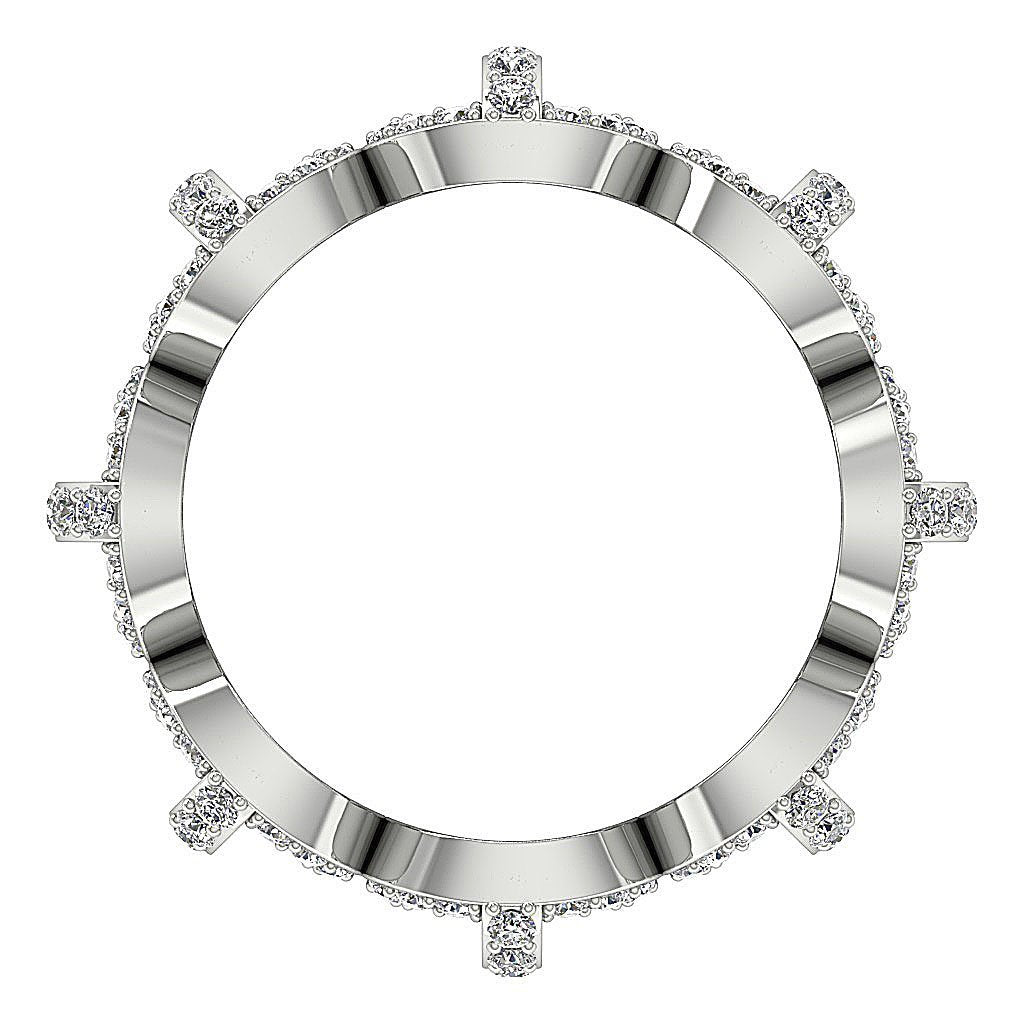 7.00 MM Unique Eternity Engagement Ring I1 G 1.10ct Natural Diamond 14k Yellow Gold Prong Set