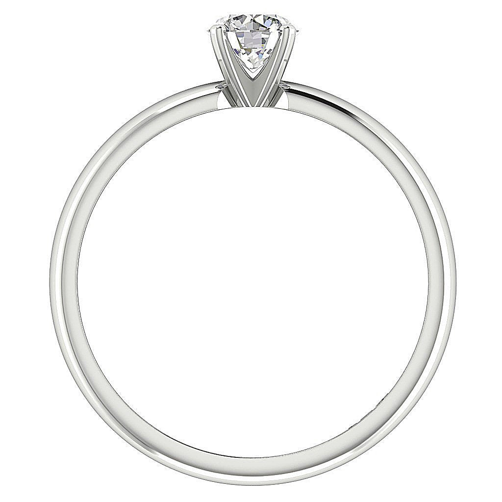 14K White Gold Solitaire Natural Round Diamond Engagement Ring SI1 G 0.50 Carat Prong Set 5.10MM