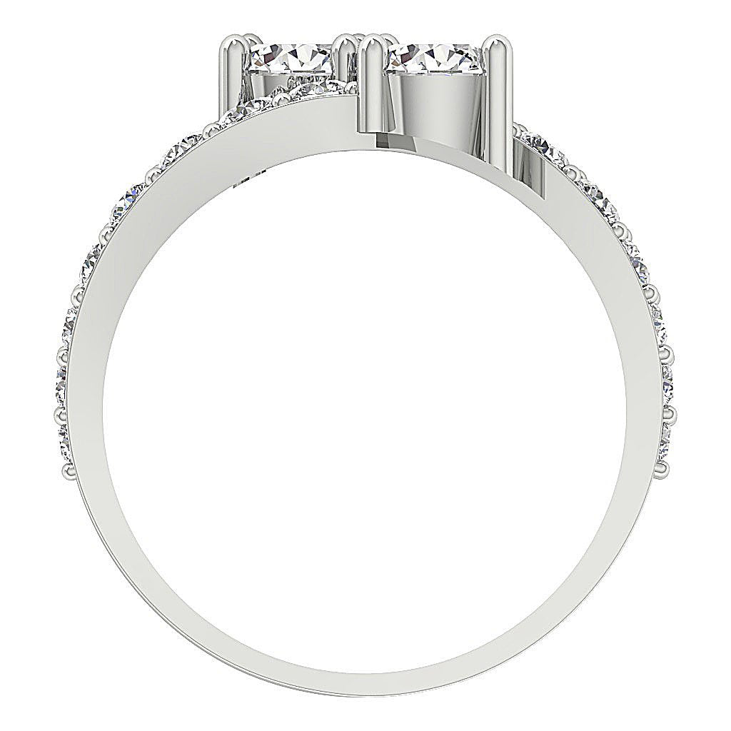 Forever Us Two Stone Wedding Ring Genuine Diamond SI1 G 1.85 Ct Prong Set 14k Solid Gold