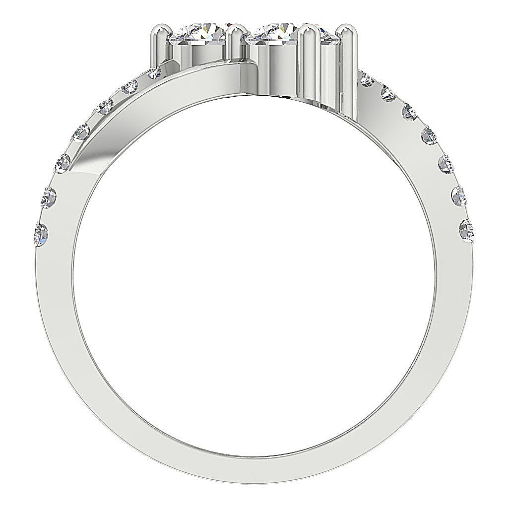 Prong Set SI1 G 1.10 Ct Forever Us Two Stone Anniversary Ring Round Diamond 14k Rose Gold