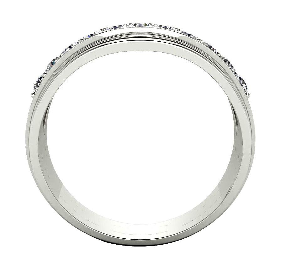 Mens Wedding Ring SI1/I1 G 0.55Ct 14k Solid Gold Natural Diamonds Channel Set Width 7.70MM