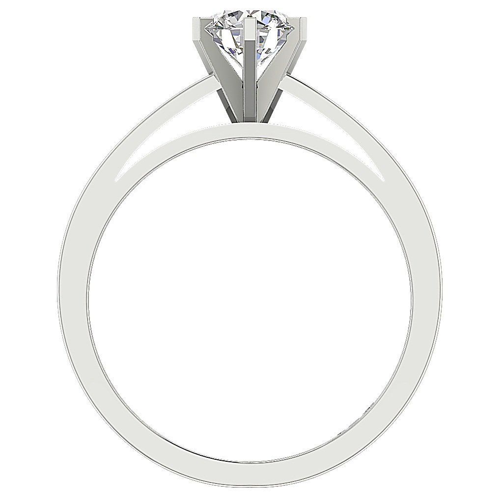RoundDiamondWhiteGoldRingFrontView