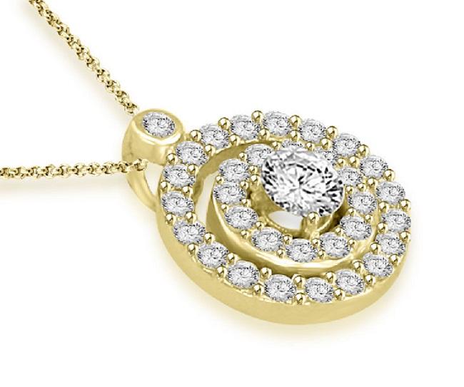 Double Halo Cluster Pendants 14k/18k White Yellow Rose Gold Natural Diamonds I1 G 0.75 Ct