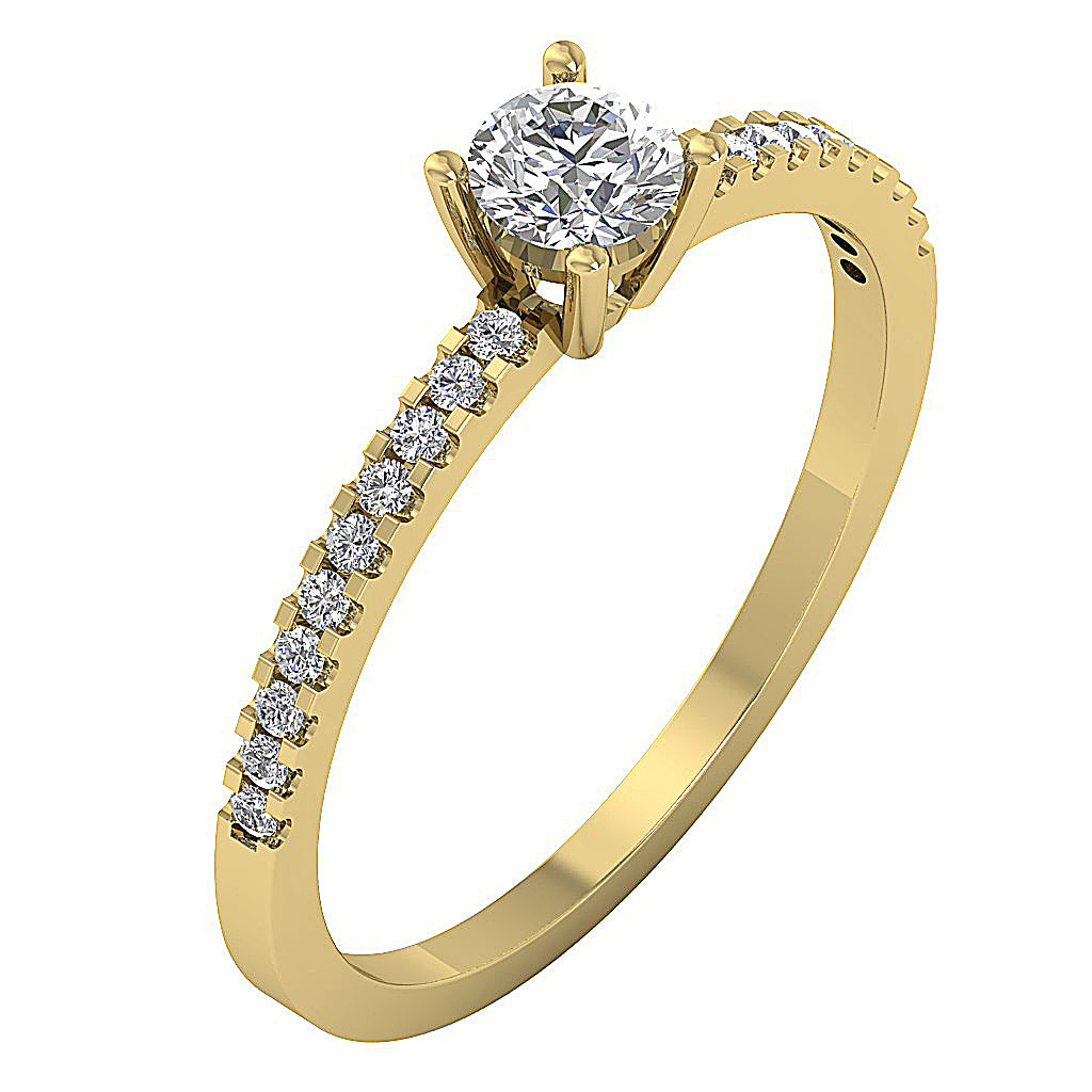 Solitaire Engagement Ring For Women I1 G 0.60 Ct Round Cut Diamond 14K Gold Prong Set