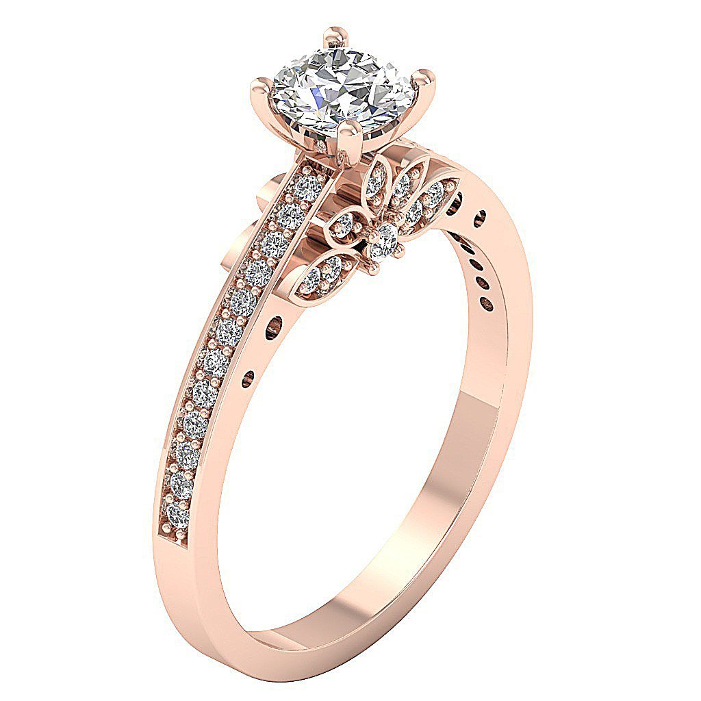 Accent With Solitaire Anniversary Natural Diamond Ring I1 G 1.10 Ct 14k Solid Gold