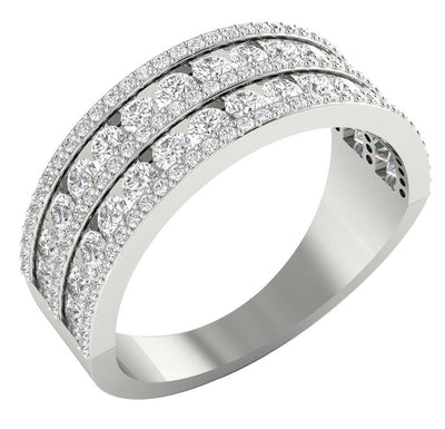 14k White Yellow Rose Gold Wedding Ring I1 G 2.15Ct Natural Diamond 7.50 MM
