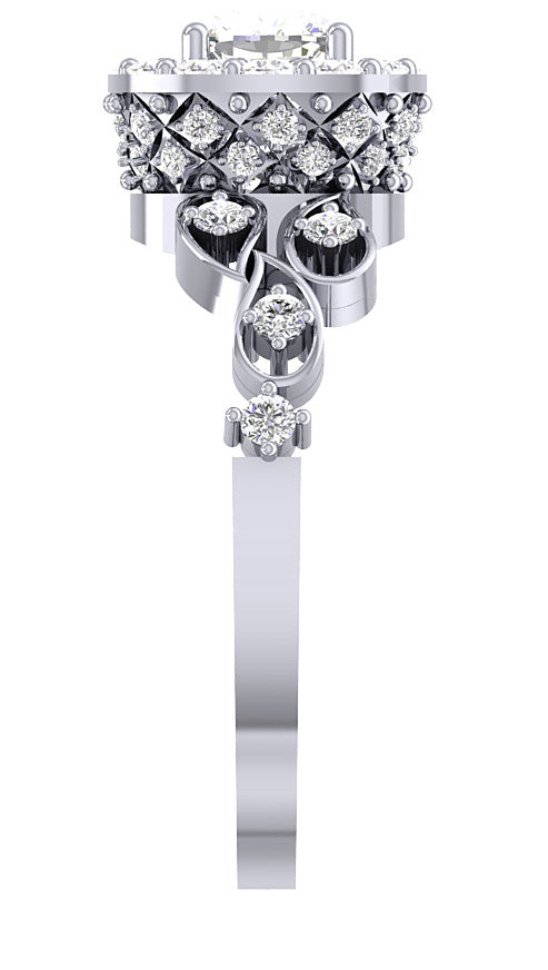 Cushion Cut Solitaire Engagement Rings 14K White Gold SI1 G 1.20 Carat Natural Diamond
