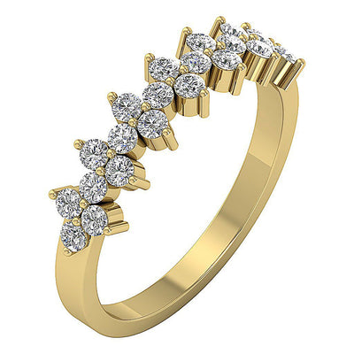 14K White Yellow Rose Gold Designer Anniversary Ring Round Diamond I1 G 0.80 Ct Prong Set 5.30 MM