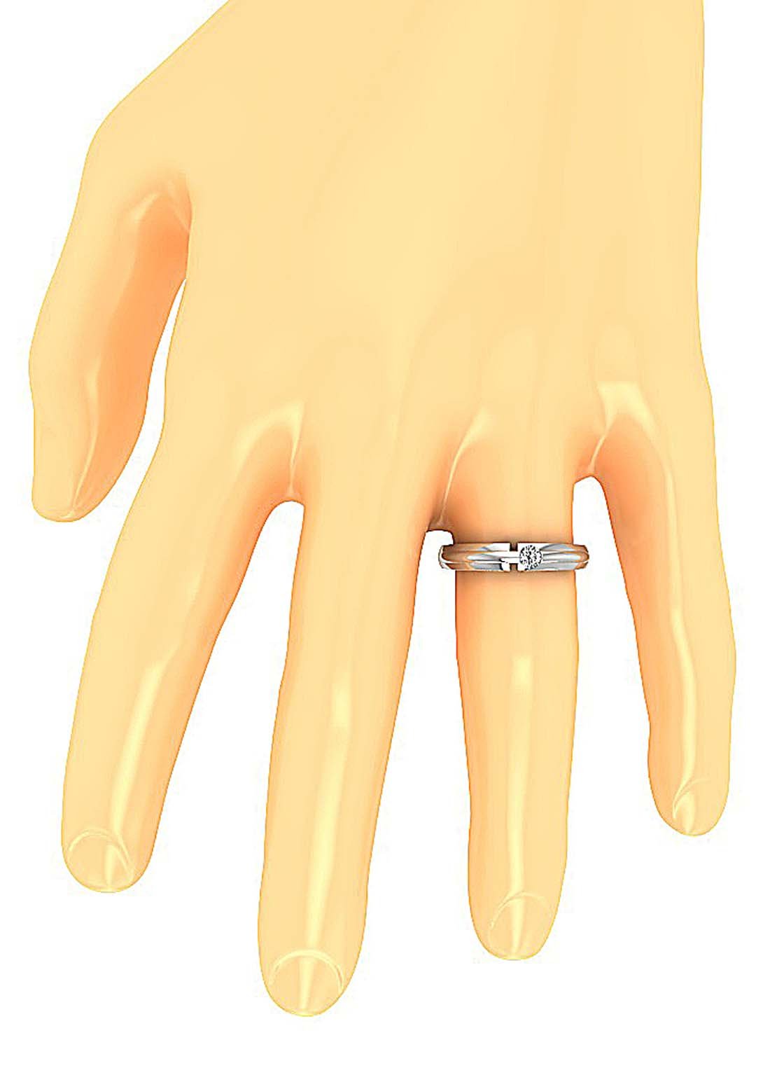 4.00 MM 14K Solid Gold Solitaire Wedding Ring Genuine Diamond SI1 G 0.20 Ct Prong Set