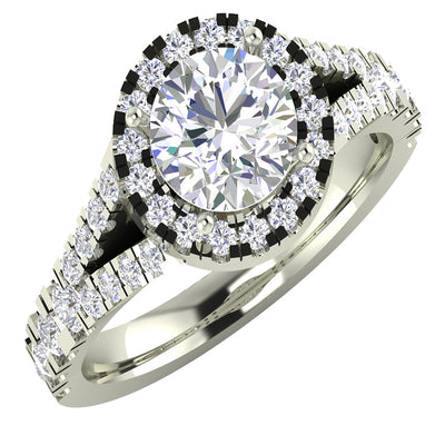 Split Shank Solitaire Halo Engagement Anniversary Ring I1 G 2.30 Ct Natural Diamond 14K White Yellow Rose Gold