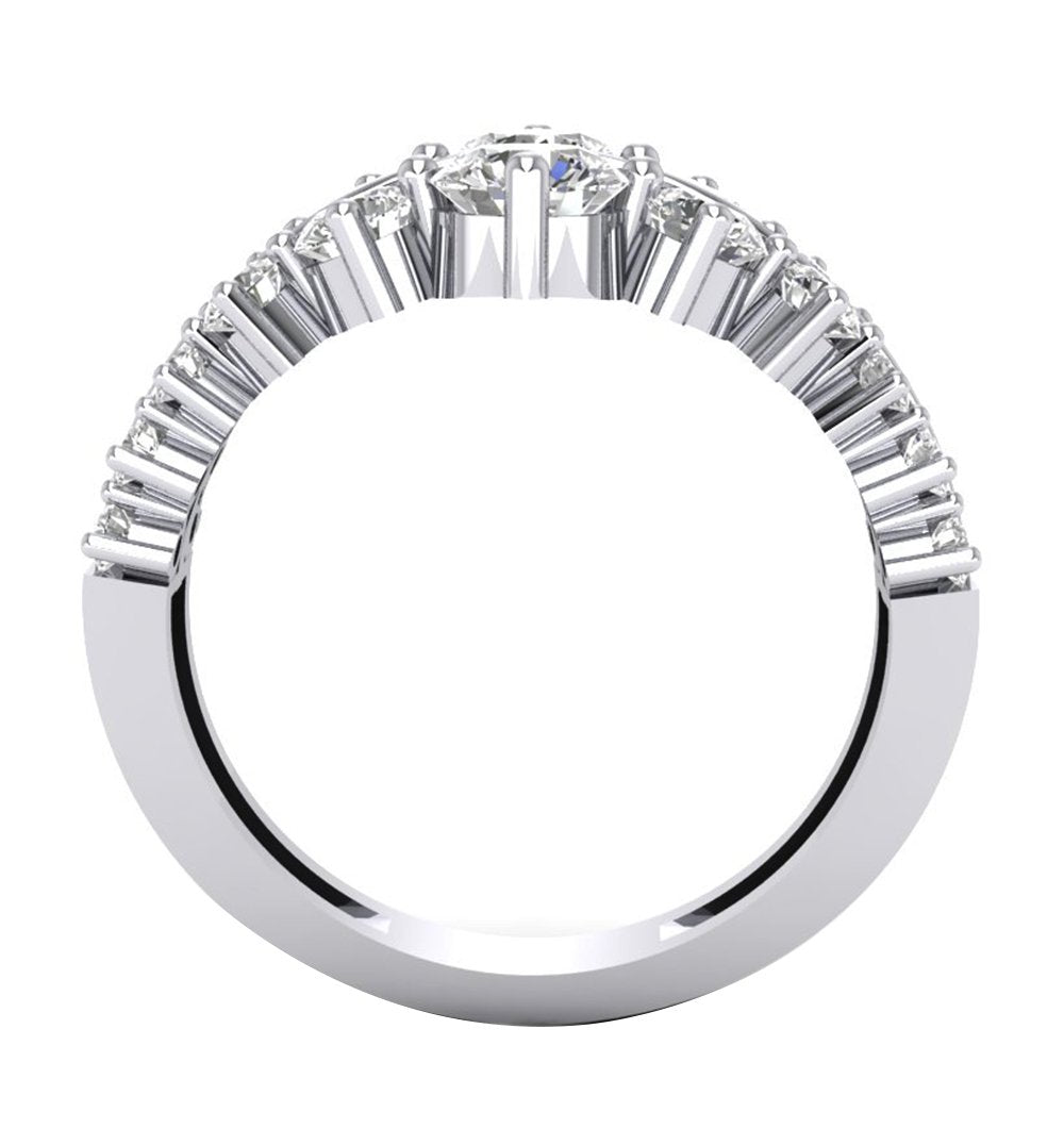 I1 G 1.80 Carat Natural Diamond Unique Style Wedding Ring 14k Solid Gold