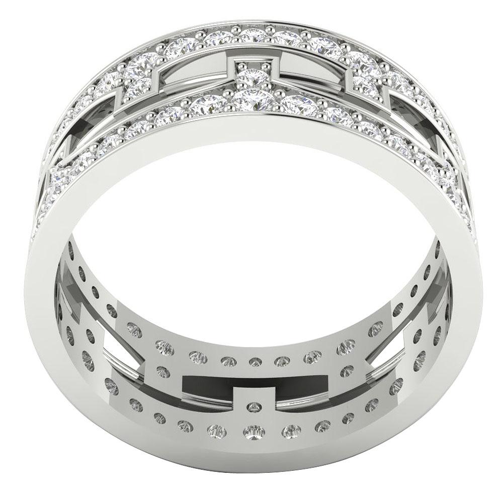 Eternity Anniversary Ring Prong Set 14k White Gold Round Diamond SI1 G 2.00 Ct 8.10 MM