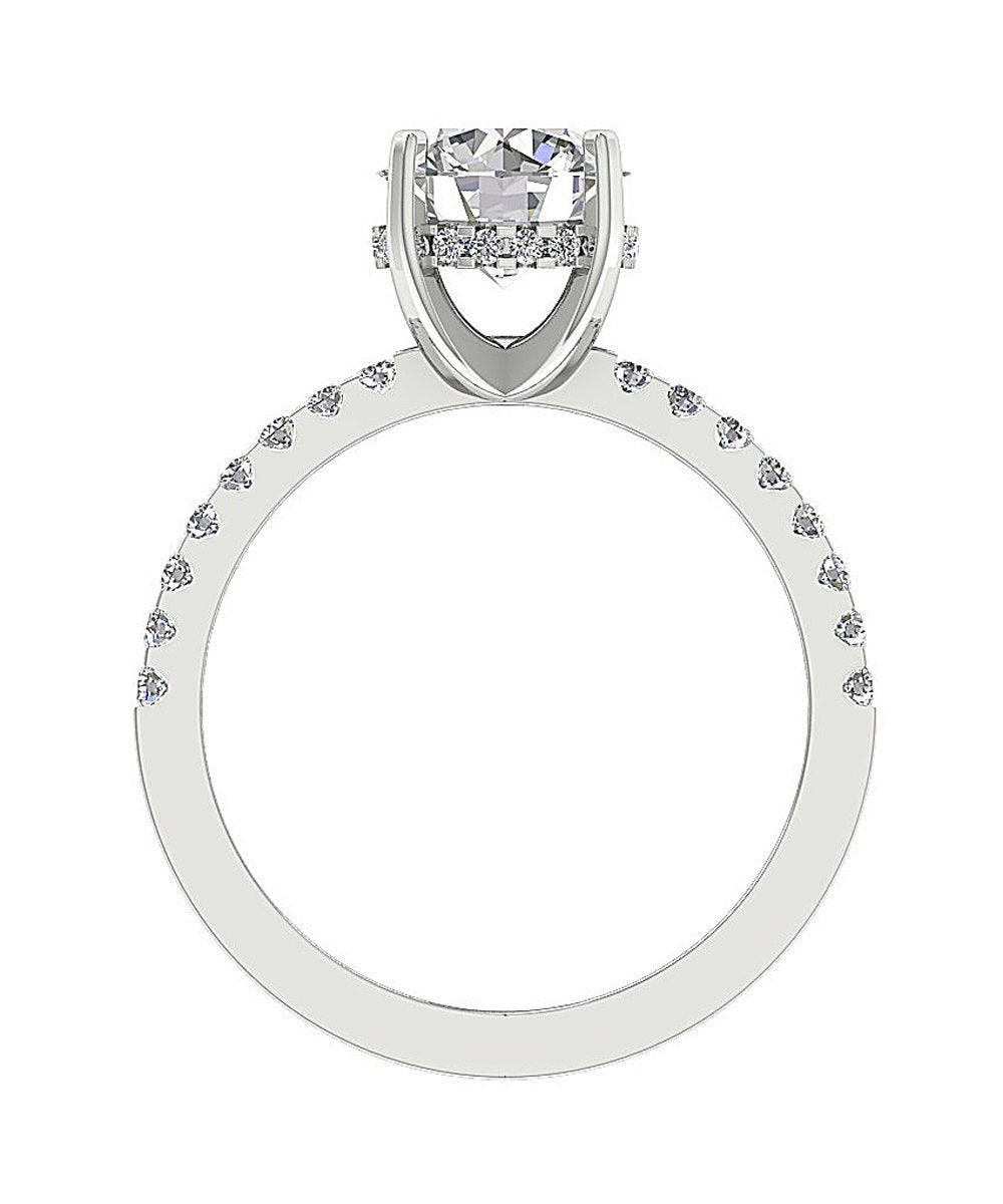 Accent Solitaire Wedding Round Cut Diamond Ring SI1 G 1.40 Ct 14k Solid Gold
