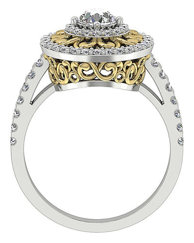 14k Rose Gold Vintage Solitaire Wedding Ring Genuine Diamond SI1 G 1.25 Carat Prong Set