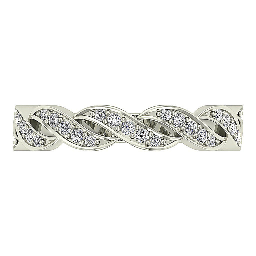 Natural Diamond Prong Set 14K White Yellow Rose Gold Anniversary Ring I1 G 0.40 Ct 4.20MM