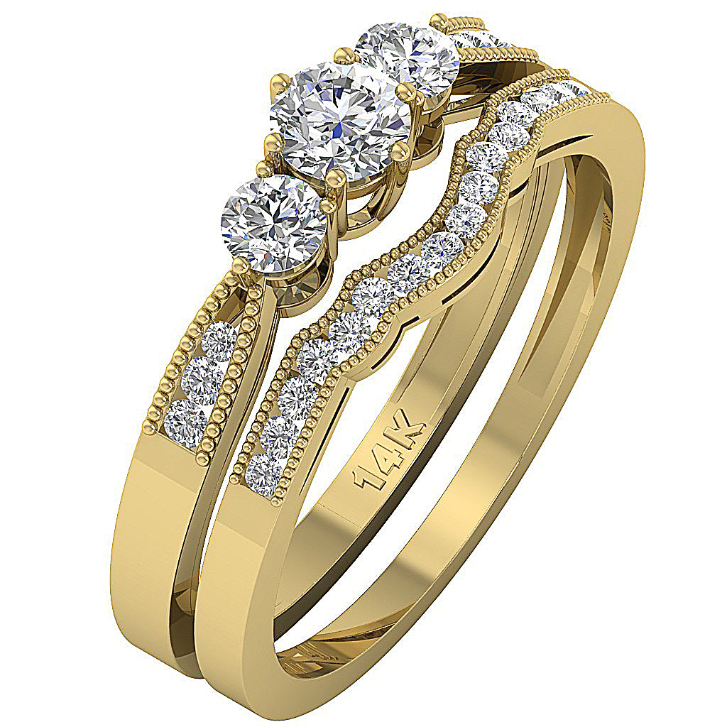 GenuineDiamondBridalWeddingRingProngSet