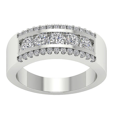 14k Solid Gold Round Diamond SI1/I1 G 1.75 Ct Unique Mens Wedding Ring