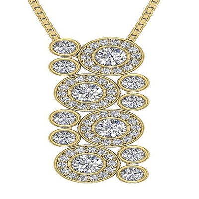 Natural Diamonds SI1/I1 G 1.55 Carat Designer Fashion Pendants 14k/18k Gold