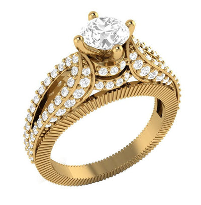 Designer Engagement Ring SI1 G 1.75 Carat Genuine Diamond 14k Solid Gold