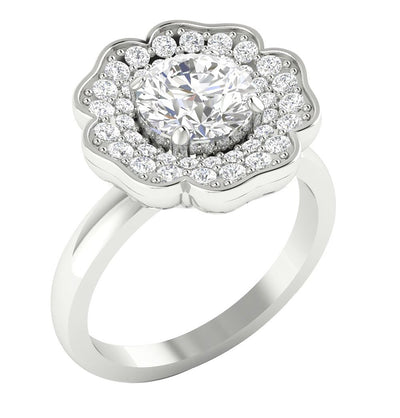 I1 G 2.10 Ct Genuine Diamond 14k Solid Gold Solitaire Designer Wedding Ring