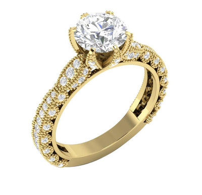 I1 G 2.50 Ct Genuine Diamond 14k Solid Gold Solitaire Designer Engagement Ring