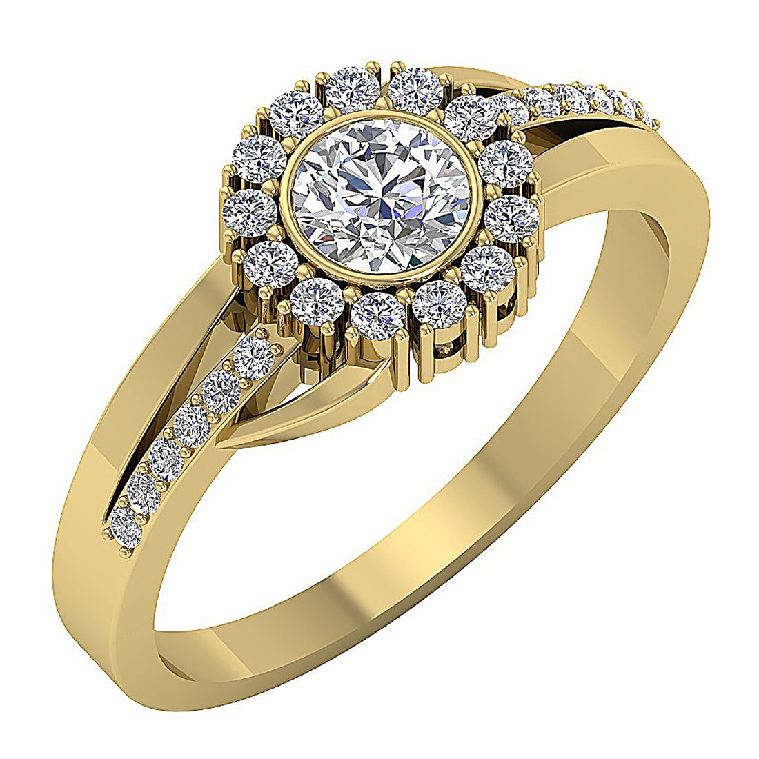 Round Diamond Designer Solitaire Anniversary Ring I1 G 0.80 Ct 14k Solid Gold Prong Bezel Set