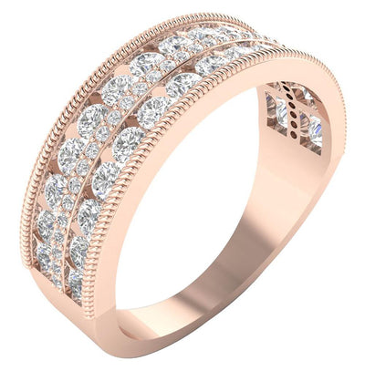 Designer Wedding Ring14k White Yellow Rose Gold I1 G 1.550 Ct