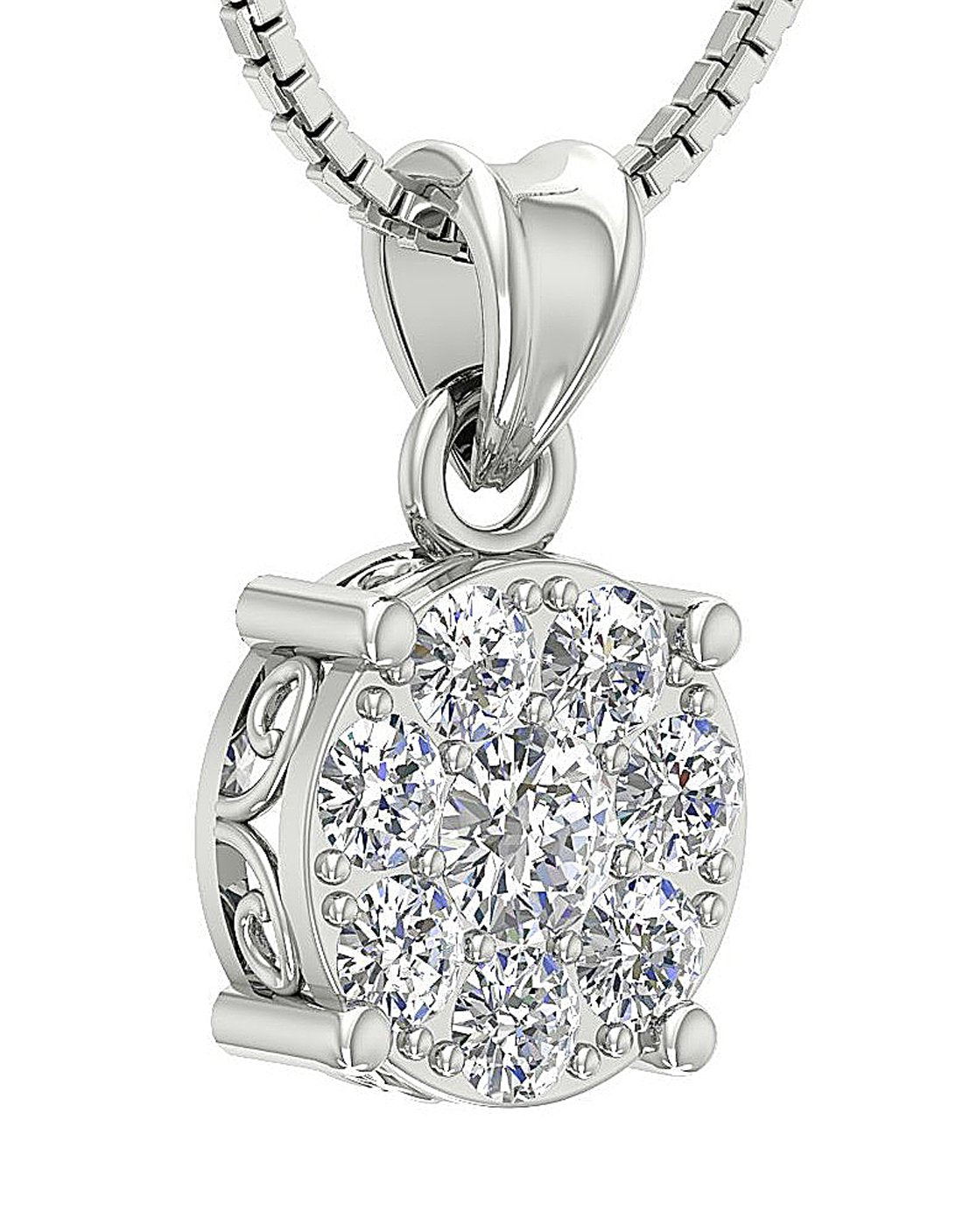 SI1/I1 G 1.00 Carat Unique Circle Shape Pendant 14k/18k Solid Gold Genuine Diamond