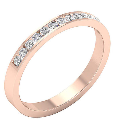 I1 G 0.40 Carat Designer Anniversary Ring Round Diamond 14k White Yellow Rose Gold Channel Set