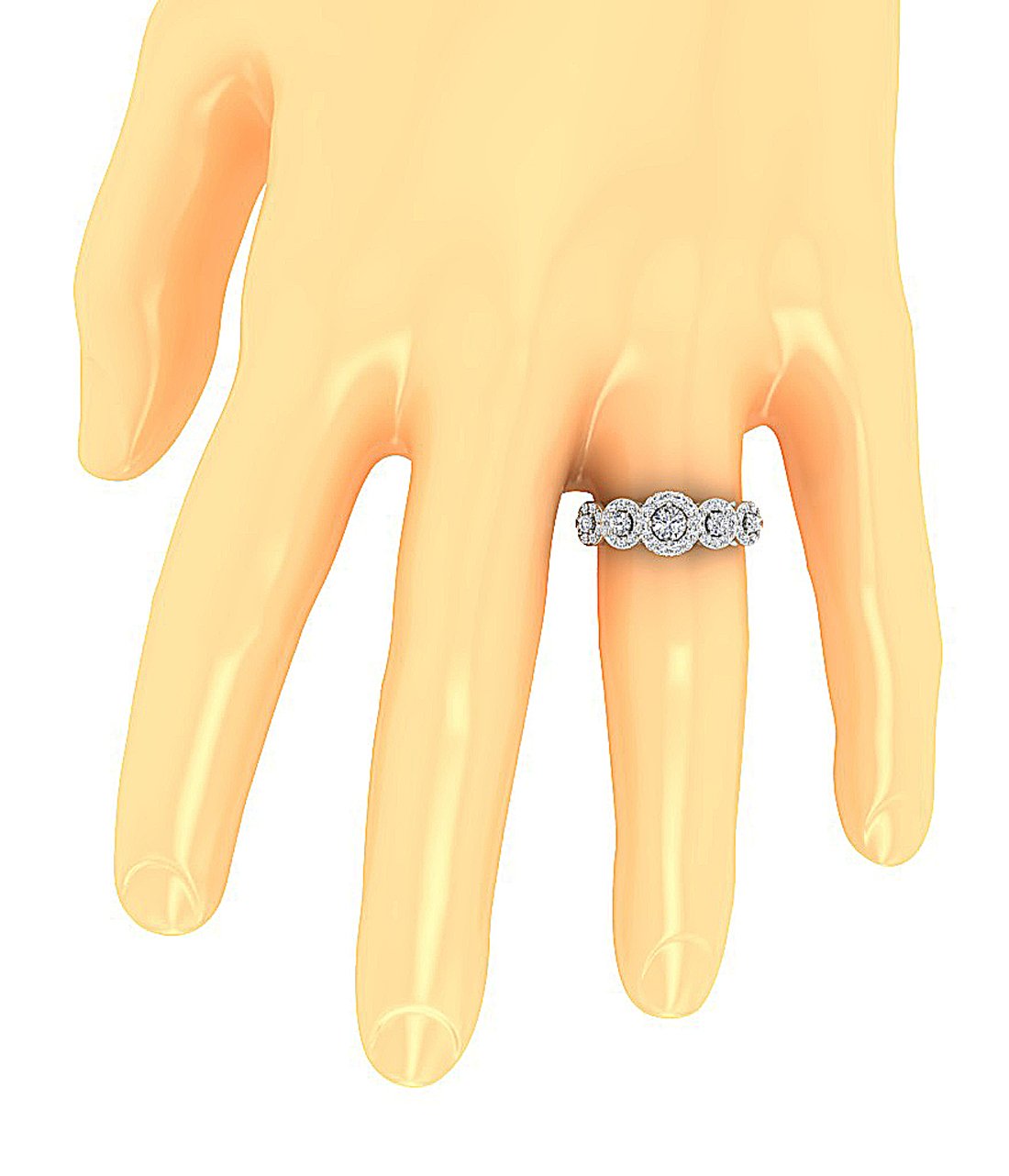 Designer Halo Solitaire Round Cut Diamond Fashion Ring SI1 G 1.10 Ct Prong Set 7.30 MM