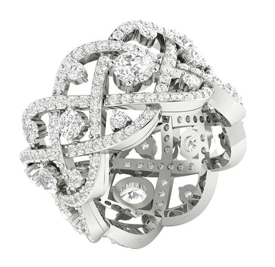 Natural Diamond Eternity Engagement Ring SI1 G 3.85carat 14k White Gold Prong Set 13.00 MM