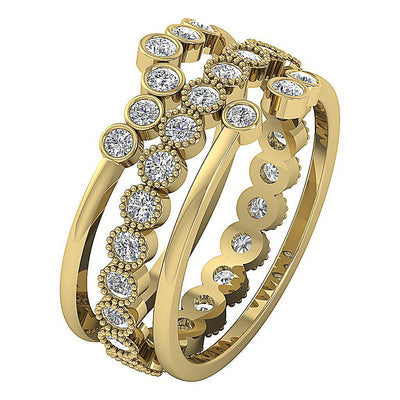 Engagement Ring Round Cut Diamond Bezel Set I1 G 1.20 Ct 14K Solid Gold 10.00MM