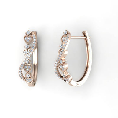 Prong Set Medium Hoops Wedding Earrings Genuine Diamond SI1/I1 G 0.70 Ct 18k/14k White Yellow Rose Gold