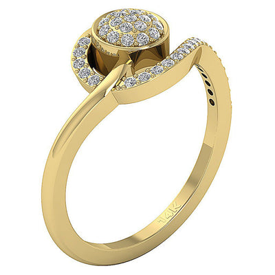Engagement Genuine Diamond Ring SI1 G 0.30 Ct Round Cut Prong Set 9.30 MM