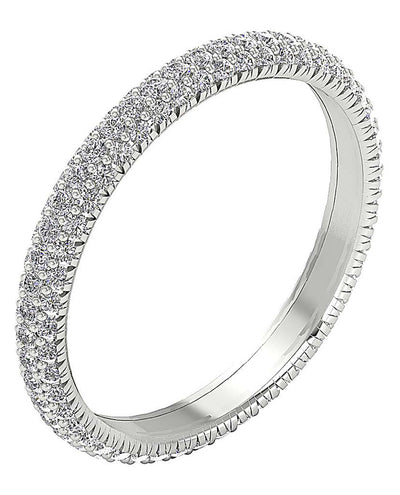 Natural Diamond I1 G 1.40 Ct Designer Wedding Eternity Ring 14k Solid Gold