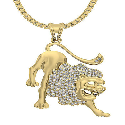 Leo Zodiac Sign Anniversary Pendant Necklace Round Diamond I1/SI1 G 0.60 Ct 14K/18K Solid Gold Prong Set
