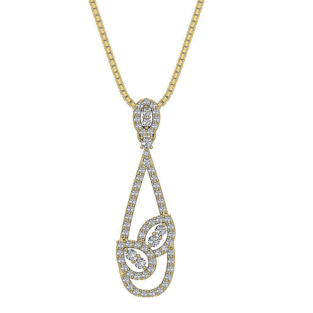 Designer Fashion Pendant SI1/I1 G 0.75 Carat Natural Diamond 14k/18k Solid Gold