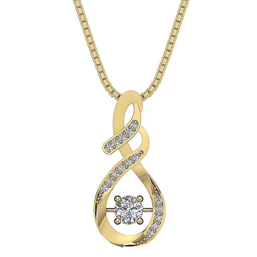 Round Diamond SI1/I1 G 0.45 Carat Unique Fashion Pendants 14k/18k Solid Gold