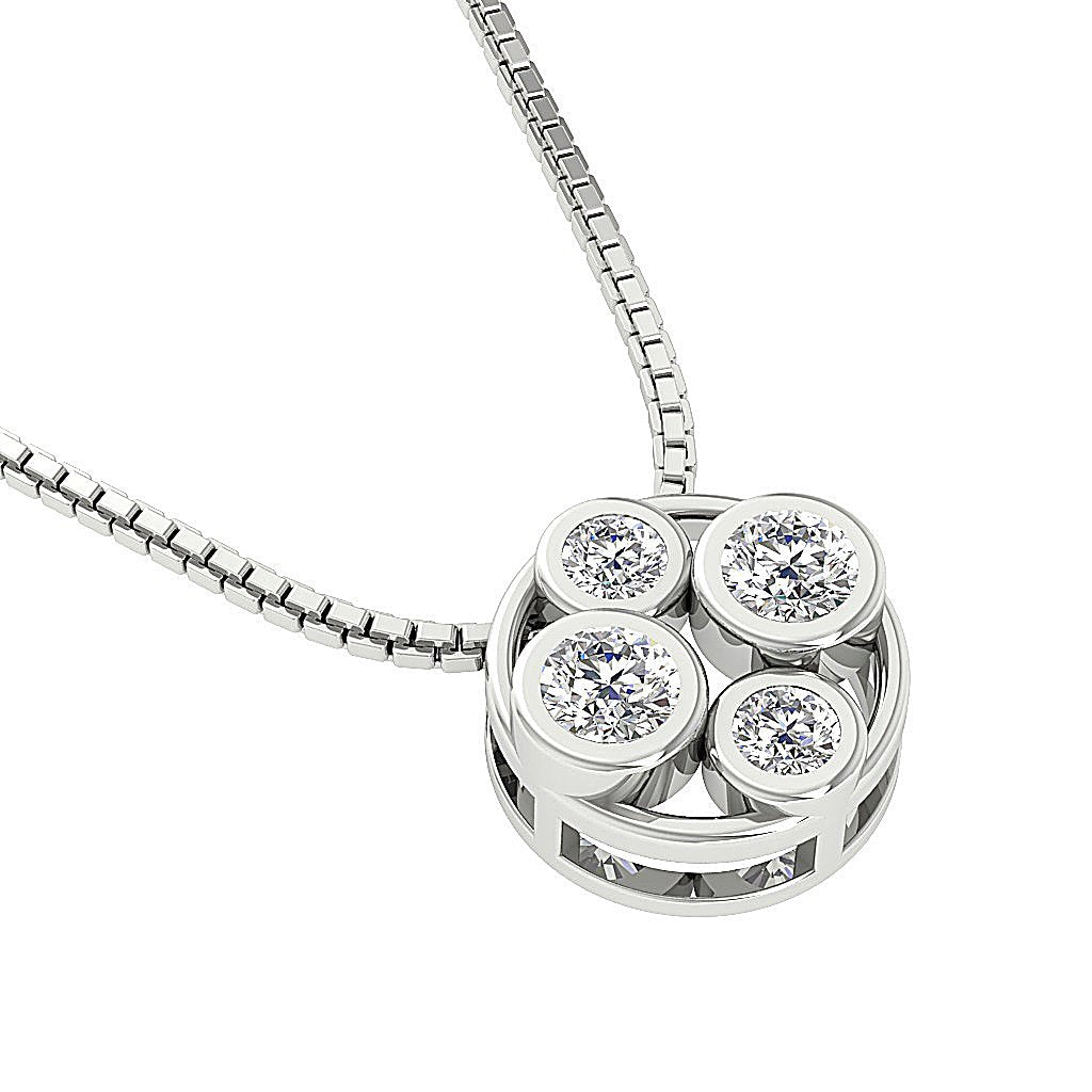 SI1/I1 G 0.45 Carat Round Diamond 14k/18k Solid Gold Unique Fashion Pendants