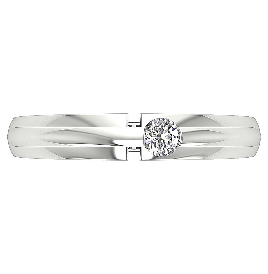 4.00 MM 14K Solid Gold Solitaire Wedding Ring Genuine Diamond SI1 G 0.20 Ct Prong Set