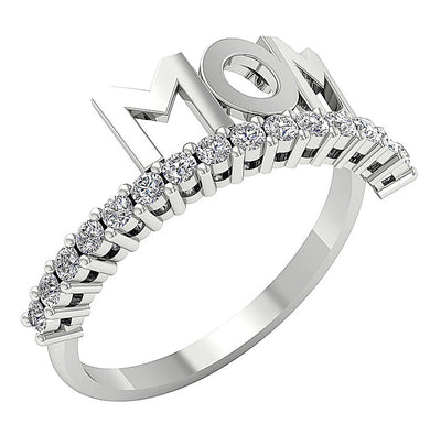 Mother Day Design Ring I1 G 0.505 Ct Diamond Prong Set 14K Gold 9.50MM