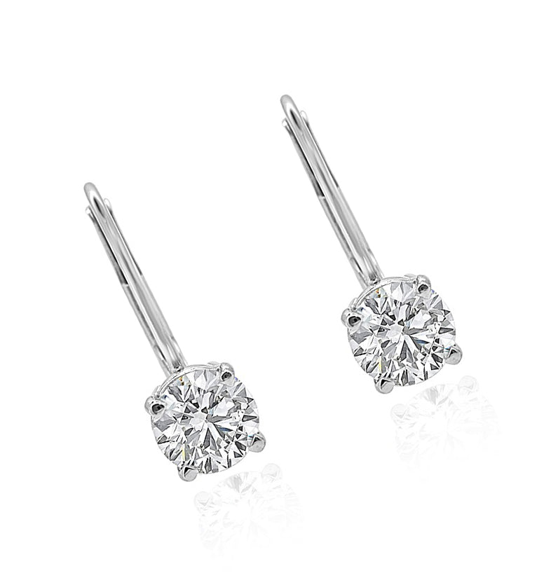 The Caroline 14k White Yellow Rose Gold Lever Back Studs Earring
