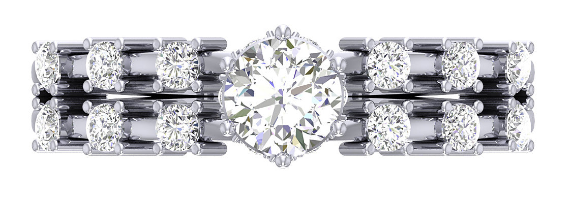 6 Prong Solitaire Engagement Ring I1 G 1.00 Carat Round Cut Diamond 14K Rose Gold Prong Set